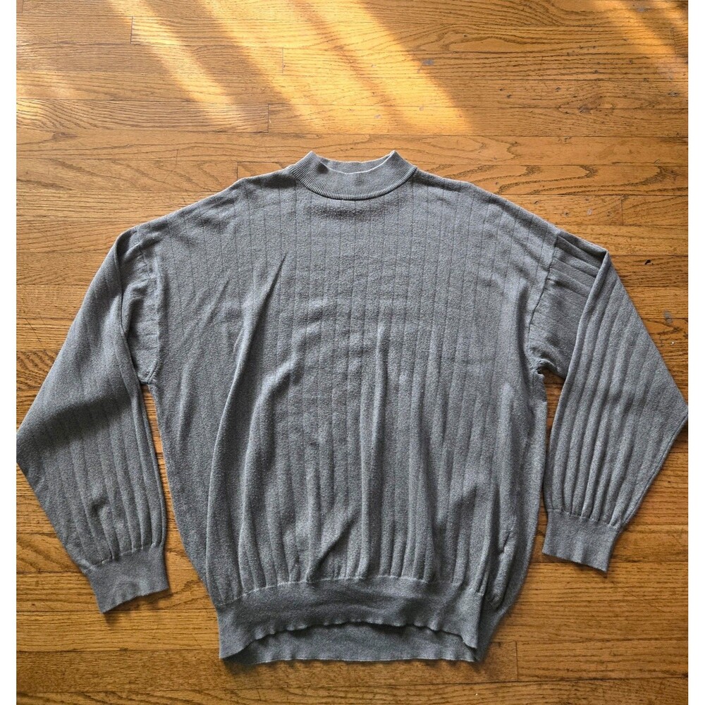 Vtg Pronto Uomo Firenze Knit Sweater Mens 54/XL Mock Neck Italy Grandpacore